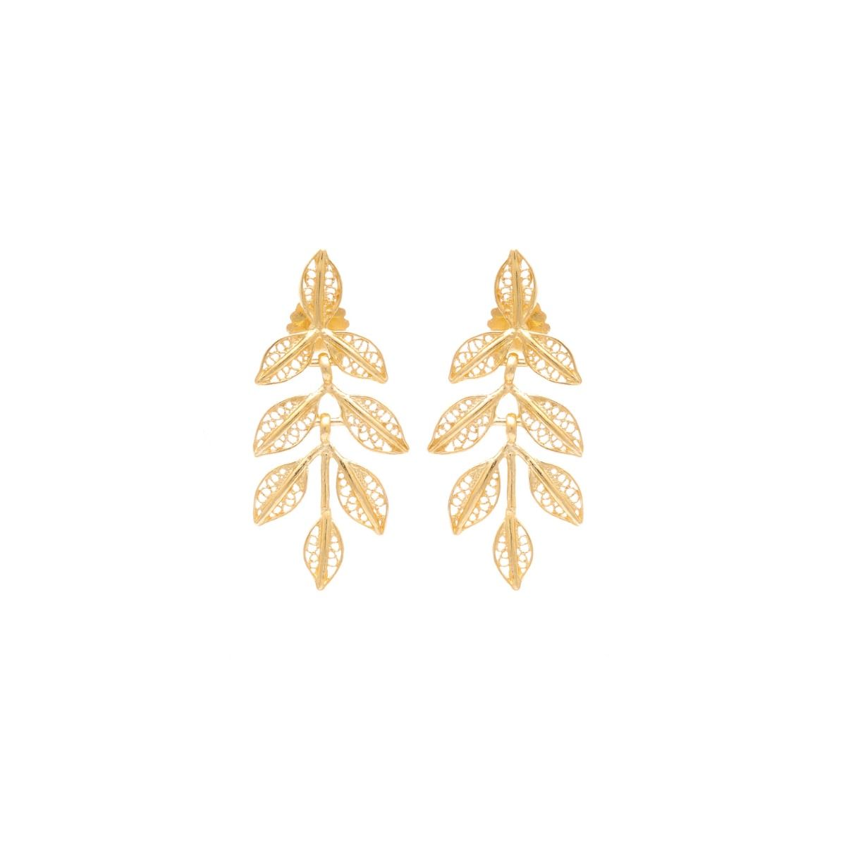 Gold silver leaf earrings - lightness and natural inspiration